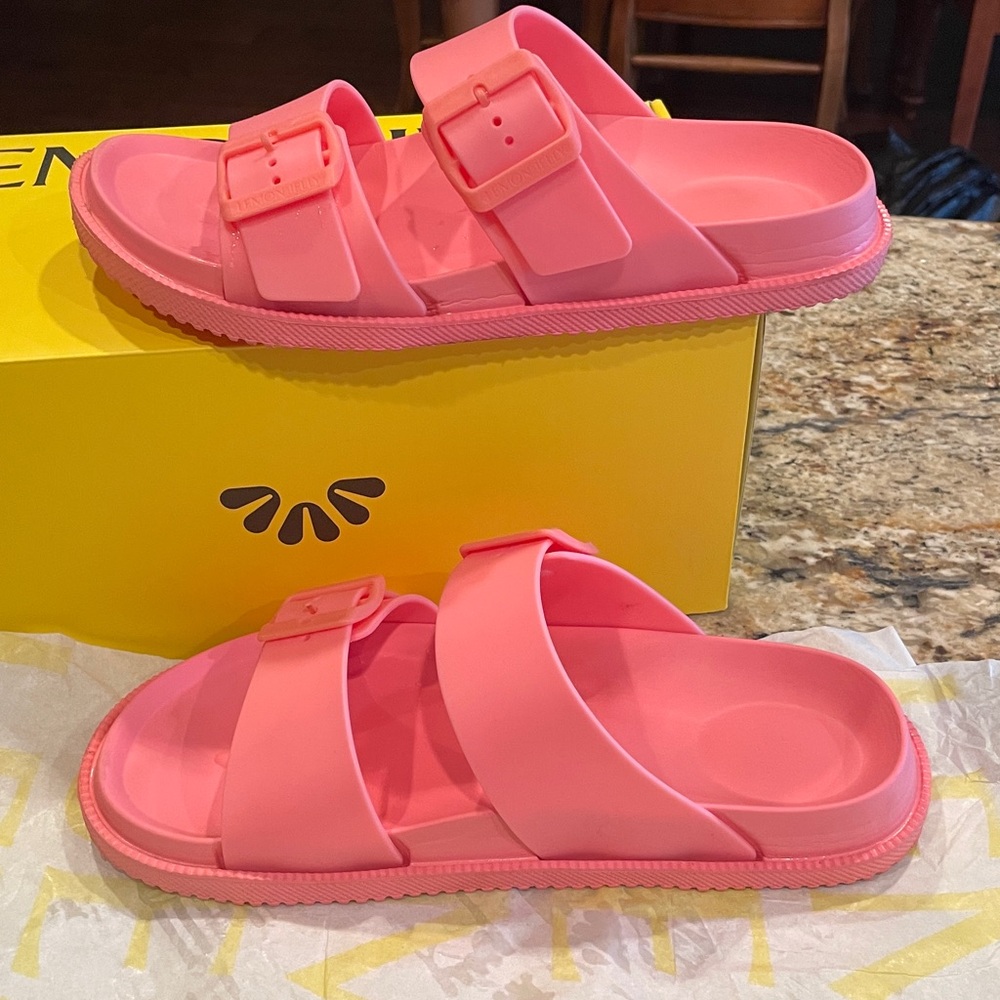 Women's Flamingo Pink LEMON JELLY slides - Picture 5 of 10